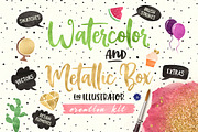 (AI) Watercolor and Metallic Box