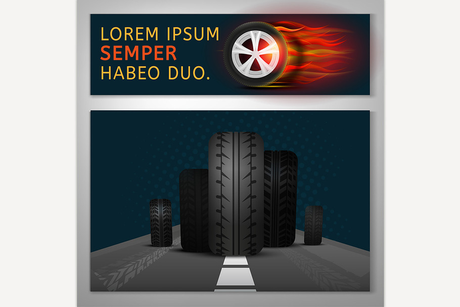 Tire Banners in Illustrations - product preview 8