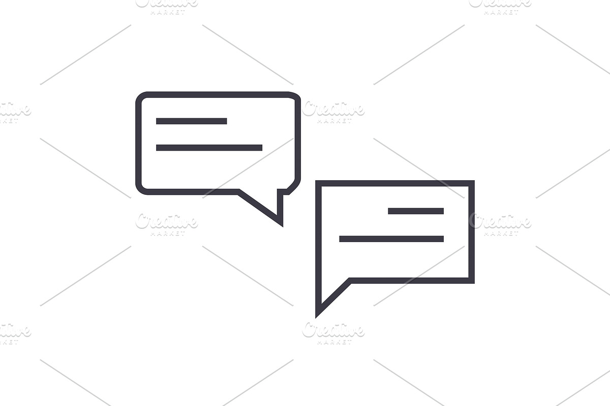 chats vector line icon, sign, illustration on background, editable strokes in Objects - product preview 8