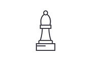chess bishop vector line icon, sign, illustration on background, editable strokes