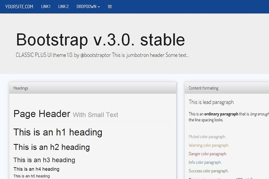 Bootstrap 3.0. theme full width skin in Bootstrap Themes - product preview 8