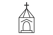 church, wedding vector line icon, sign, illustration on background, editable strokes
