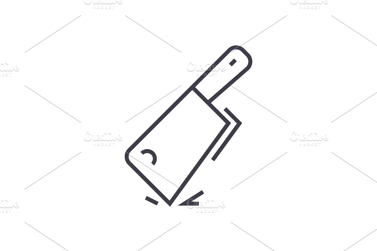 cleaver vector line icon, sign, illustration on background, editable strokes in Objects - product preview 8