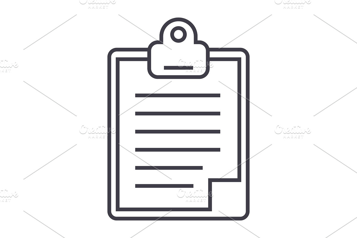 clipboard vector line icon, sign, illustration on background, editable strokes in Objects - product preview 8