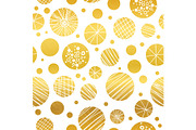 Vector abstract golden yellow hand drawn christmass ornaments repeat seamless pattern background. Can be used for fabric, wallpaper, stationery, packaging.