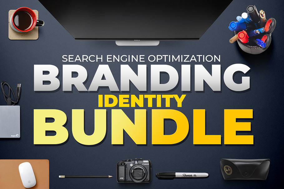 SEO Mega Branding Identity Bundle in Branding Mockups - product preview 8