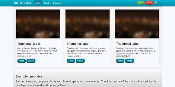 Bootstrap 3.0. Classic Blue theme in Bootstrap Themes - product preview 4