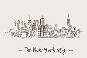 Set of New York city skylines