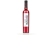 Glass Bottle with Red wine Mock Up