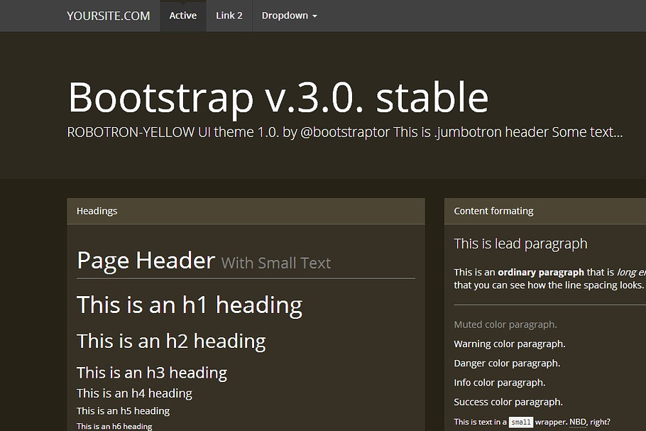 Bootstrap 3.0.v. theme Flat Brown in Bootstrap Themes - product preview 8