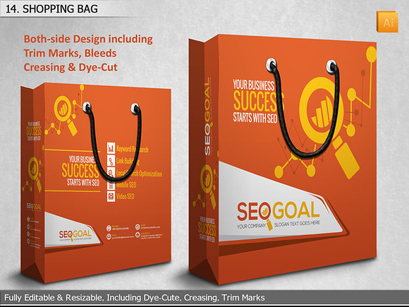 SEO Mega Branding Identity Bundle in Branding Mockups - product preview 6