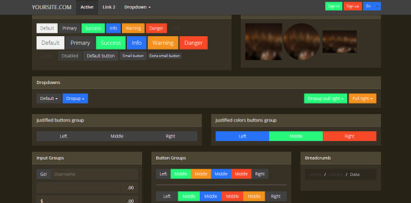 Bootstrap 3.0.v. theme Flat Brown in Bootstrap Themes - product preview 2