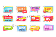 Super Low Price Bright Promotional Logotypes Set