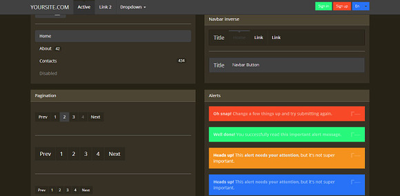 Bootstrap 3.0.v. theme Flat Brown in Bootstrap Themes - product preview 3
