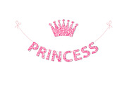 Cute bunting as festive glitter letters and crown for your decoration