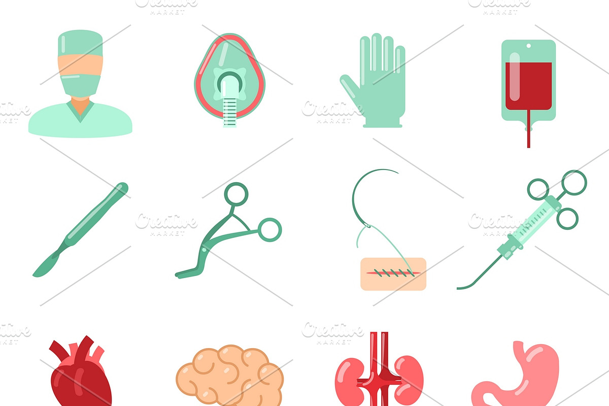 Surgery icons set in Graphics - product preview 8