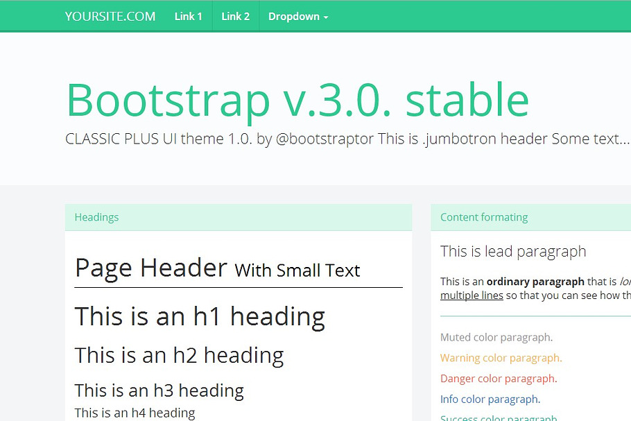 Bootstrap 3.0. WhiteGreen flat theme in Bootstrap Themes - product preview 8