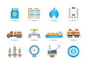Nature gas icons set