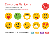 Emoticons Flat Icons Set