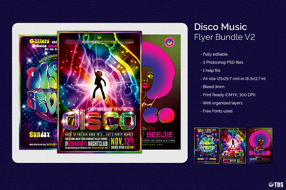 Disco Music Flyer Bundle V2 in Flyer Templates - product preview 1