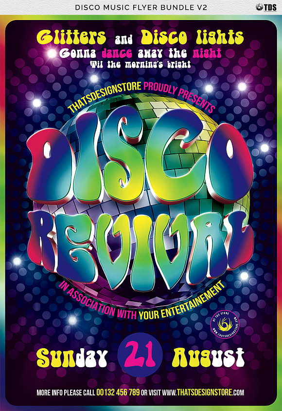 Disco Music Flyer Bundle V2 in Flyer Templates - product preview 11