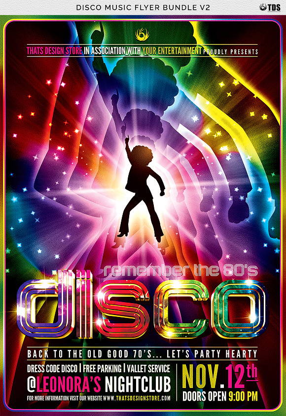 Disco Music Flyer Bundle V2 in Flyer Templates - product preview 13