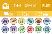 50 Thanksgiving Filled Low Poly Icon