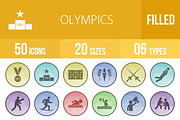 50 Olympics Filled Low Poly Icons