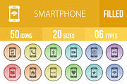 50 Smartphone Filled Low Poly Icons