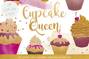 Cupcake Clipart In Gold & Glitter