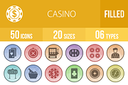 50 Casino Filled Low Poly Icons