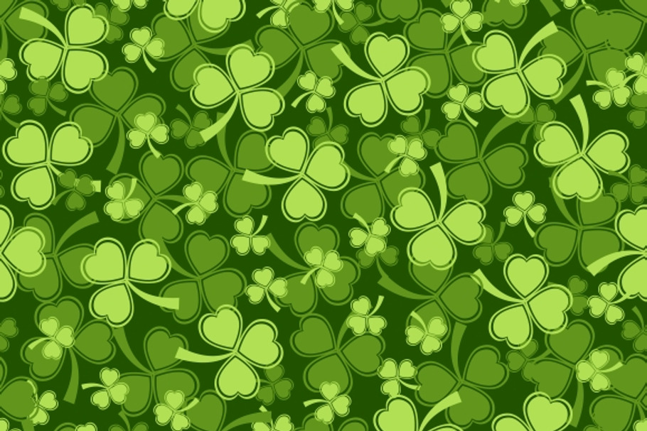 Shamrock seamless backgrounds in Patterns - product preview 8