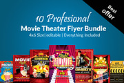 10 Movie Theater Flyer Bundle Vol:01