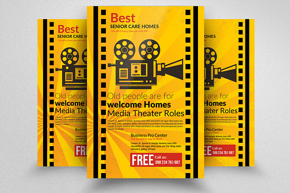 10 Movie Theater Flyer Bundle Vol:01 in Flyer Templates - product preview 1