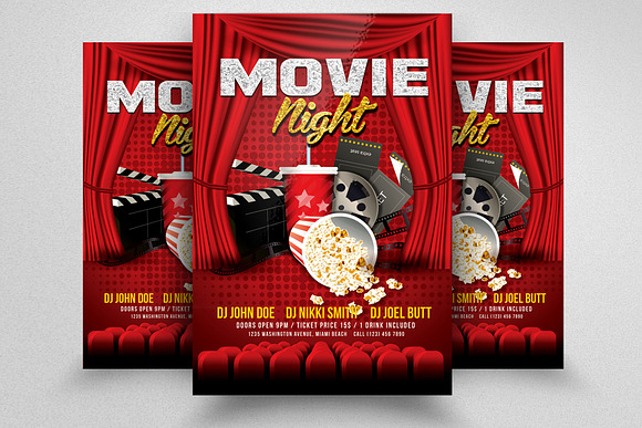 10 Movie Theater Flyer Bundle Vol:01 in Flyer Templates - product preview 2