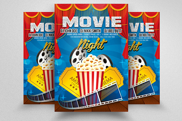10 Movie Theater Flyer Bundle Vol:01 in Flyer Templates - product preview 3