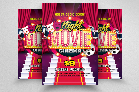 10 Movie Theater Flyer Bundle Vol:01 in Flyer Templates - product preview 4