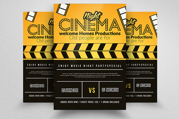 10 Movie Theater Flyer Bundle Vol:01 in Flyer Templates - product preview 8