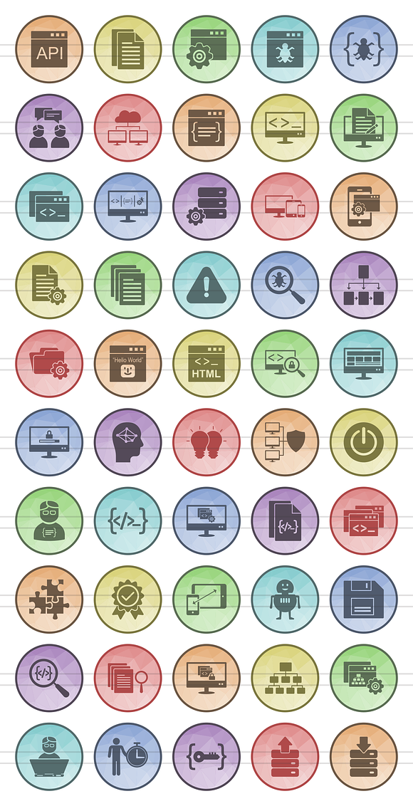 50 Software Filled Low Poly Icons in Icons - product preview 1