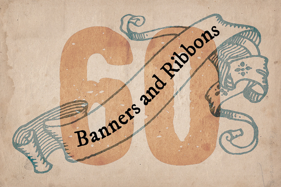 60 Hand Drawn Banners and Ribbons in Objects - product preview 8