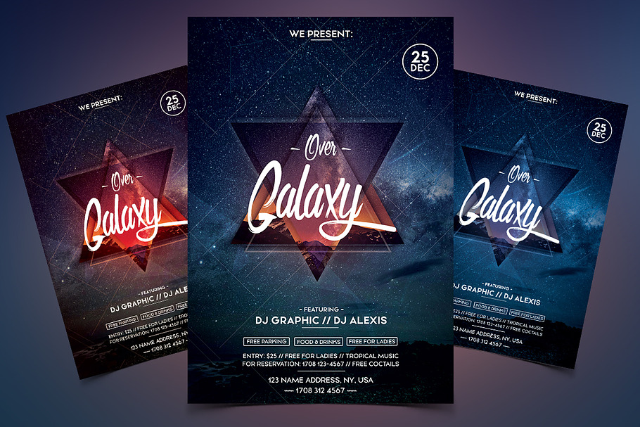 Over Galaxy - Event PSD Flyer in Flyer Templates - product preview 8