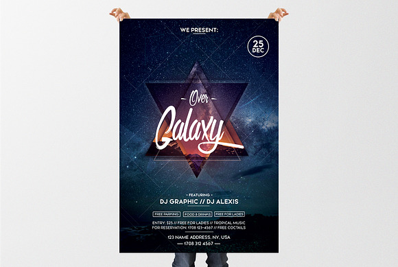 Over Galaxy - Event PSD Flyer in Flyer Templates - product preview 1