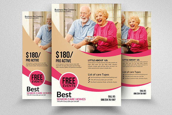 Old Home Senior Care Flyers in Flyer Templates - product preview 2
