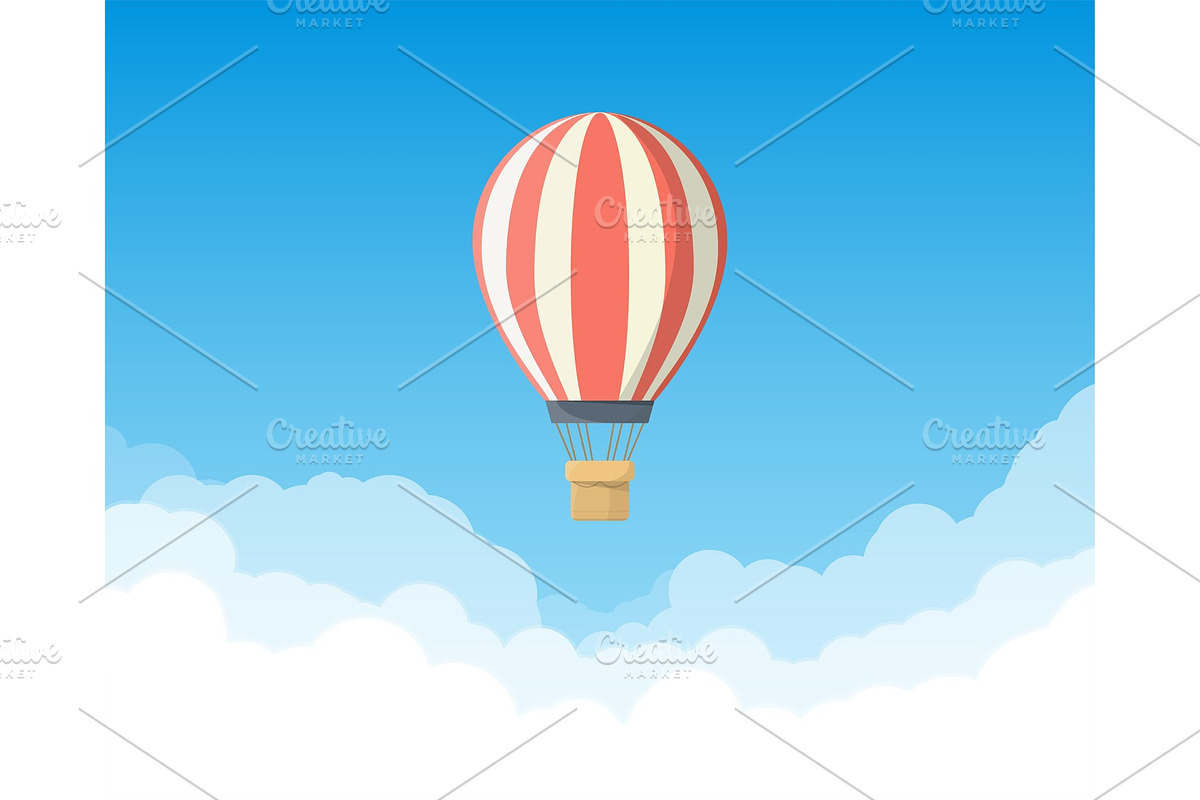 Air balloon in the sky in Illustrations - product preview 8