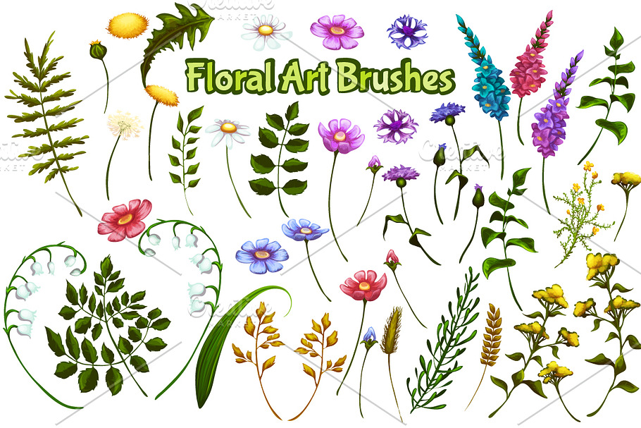 Floral vector brushes in Photoshop Brushes - product preview 8
