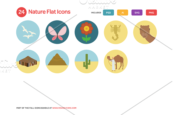 Nature Flat Icons Set in Graphics - product preview 2
