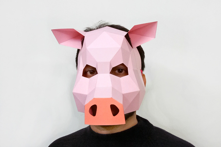 DIY Pig Mask - 3d papercraft