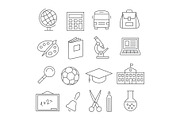 School and Education Line Icons