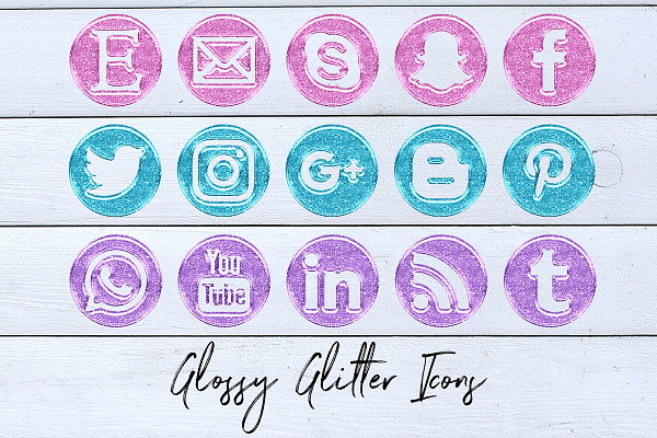GLOSSY GLITTER, Social Media Icons