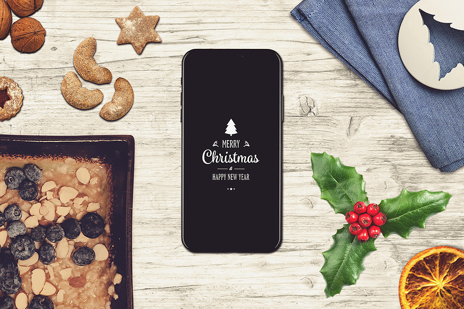Iphone X Christmas Mock-up #11 in Mobile & Web Mockups - product preview 8